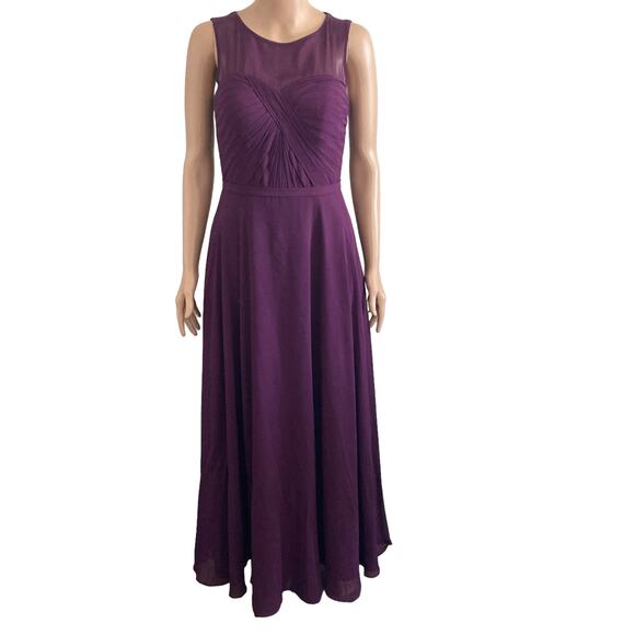 Azazie Halter Dress Womens 4 Purple Grape Long Gown Formal Floor Length - Picture 3 of 13